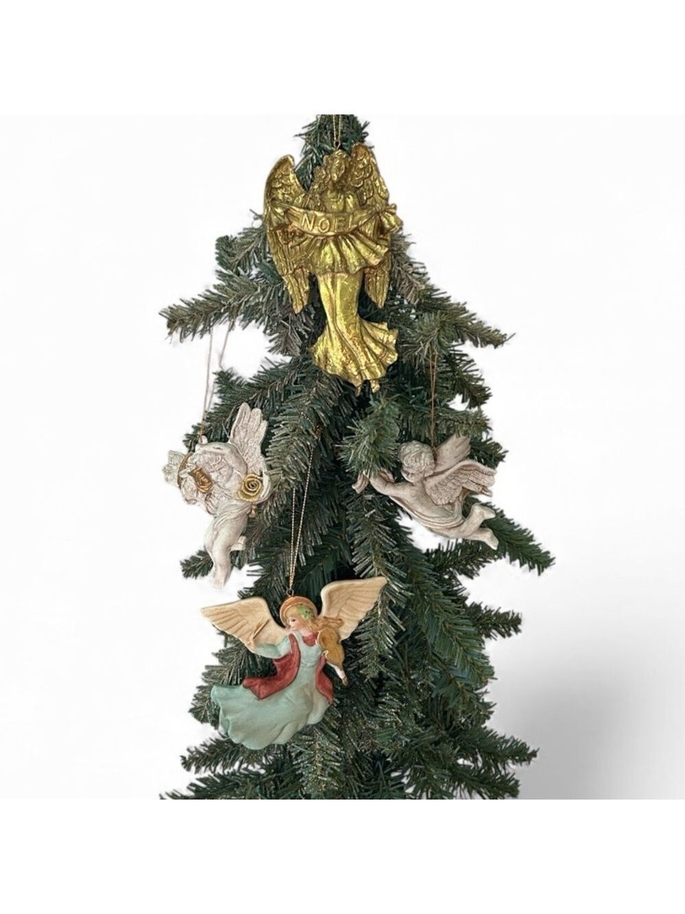 Angel and Cherub Christmas Tree Ornaments Set of 4 Assorted